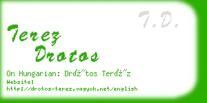 terez drotos business card